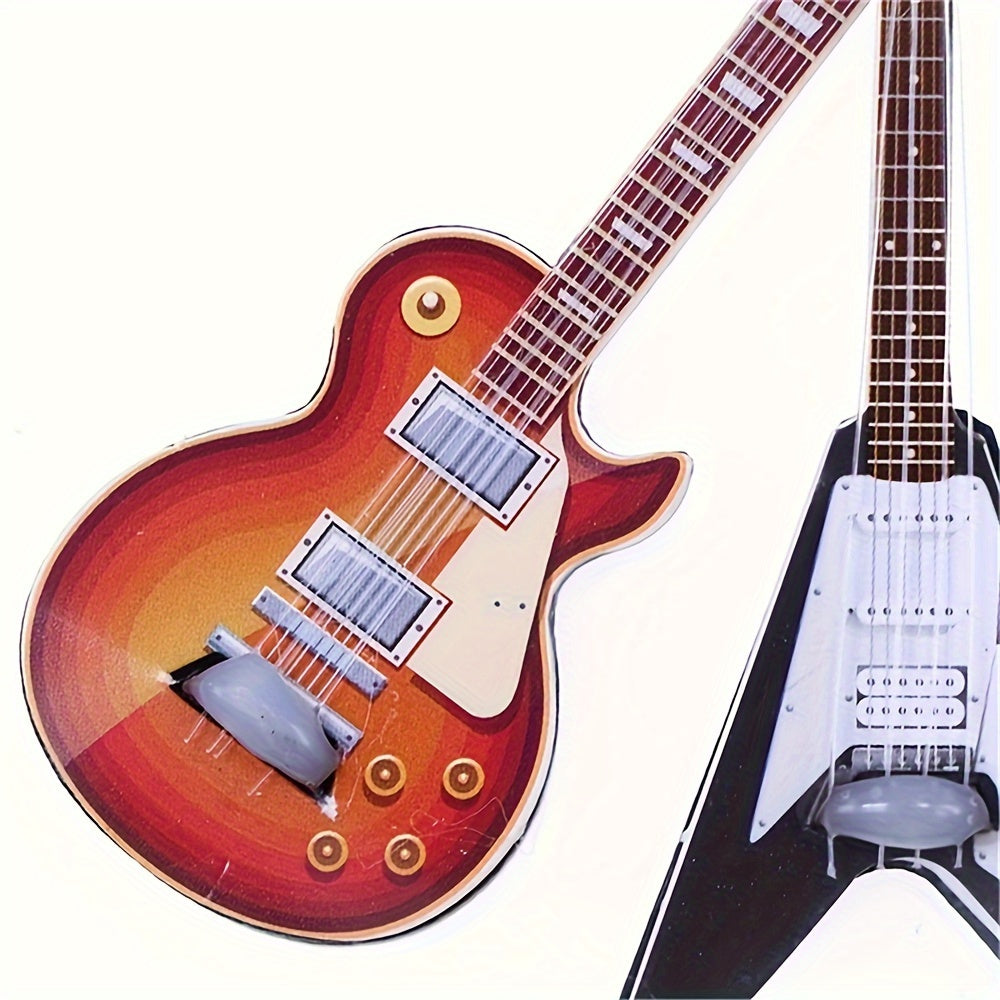 4pcs Dollhouse Guitar Model Ornaments Simulation Guitar Micro Scene Props