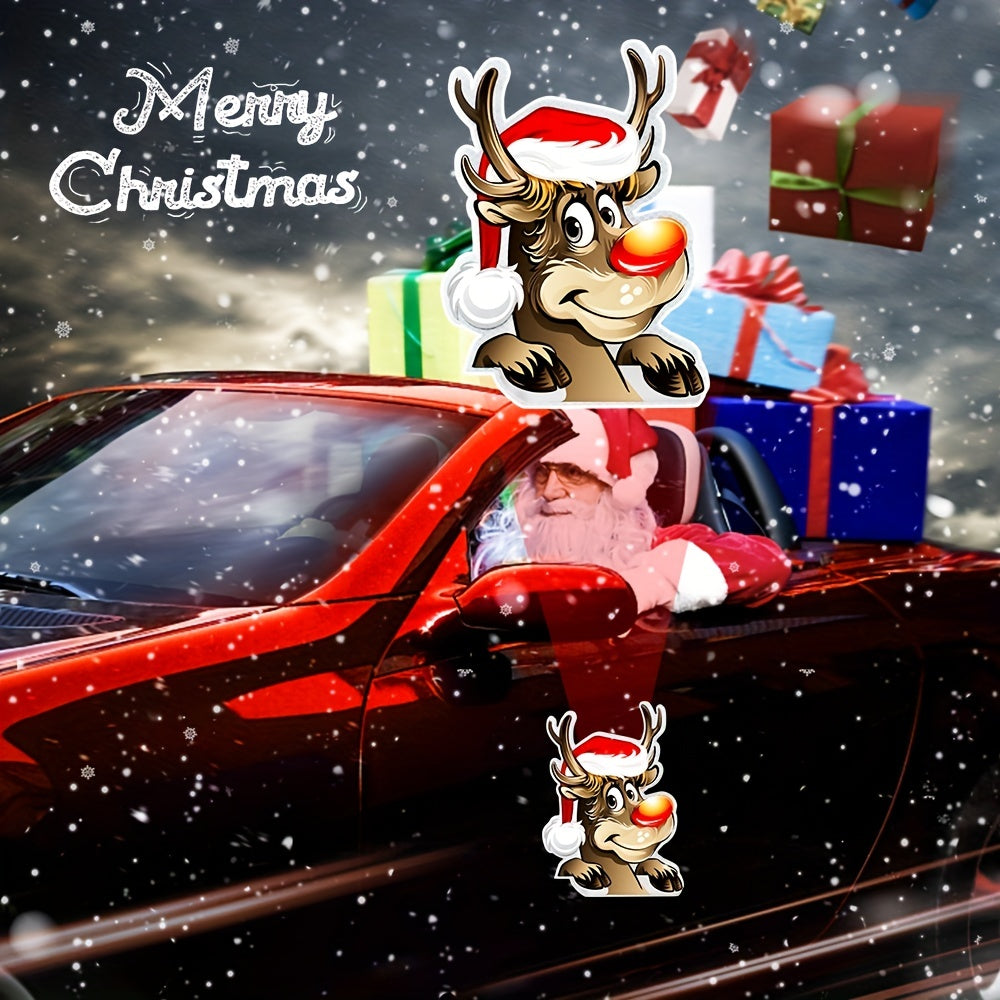 2pcs Christmas Reindeer Magnetic Reflective Stickers