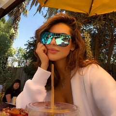 Y2K Oversized Mirror Lens Sunglasses UV400
