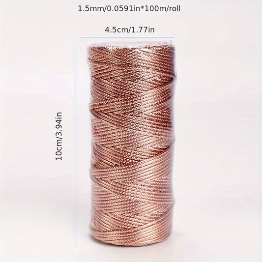 5mm 100m Golden Rope Christmas Decoration Thread Ribbon Bow Crafts DIY