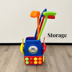 Toddler Golf Set Kids Toys Upgrade Kids Golf Cart Toy Set with 4 Clubs