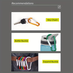 10pcs Aluminum Alloy Carabiner Fast Hanging Buckles for Mountaineering & More