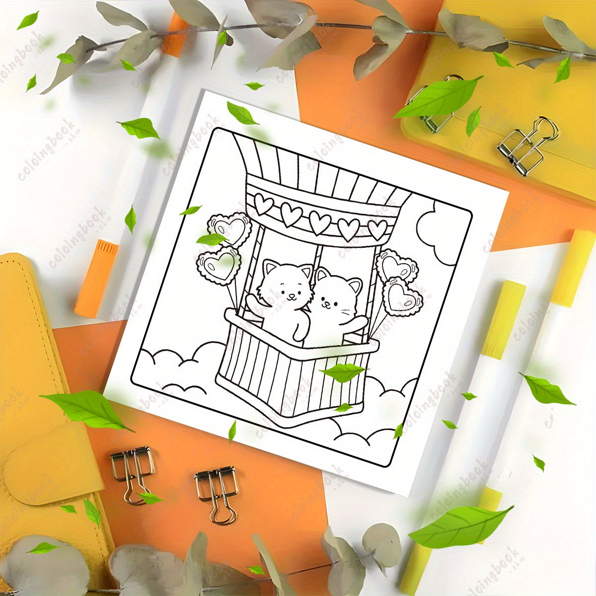 Deluxe Paws & Hearts Coloring Book - 20 Pages - Unique Cover Design