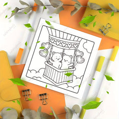Deluxe Paws & Hearts Coloring Book - 20 Pages - Unique Cover Design
