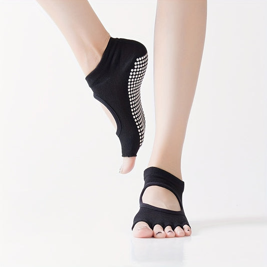 Toeless Anti skid Yoga Socks Backless Gripper Socks For Pilates Barre Ballet