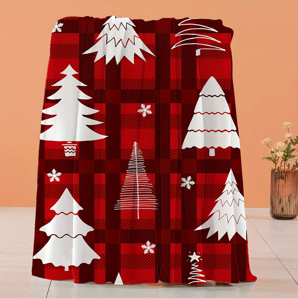 Winter Warm Christmas Flannel Blanket Cozy Soft Throw Blanket