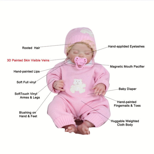 20inch Curly Hair Soft Rubber Doll With Cloth Body & Accessories