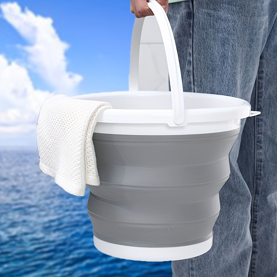 Portable Folding Bucket for Car Washing and Outdoor Fishing