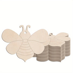 20pcs Bee Wooden Craft Chips for DIY Art Projects Decorative Crafting