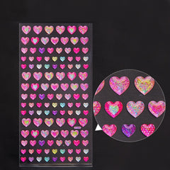 Colorful Heart Shaped Crystal Epoxy Stickers DIY Decorative Adhesive Decals