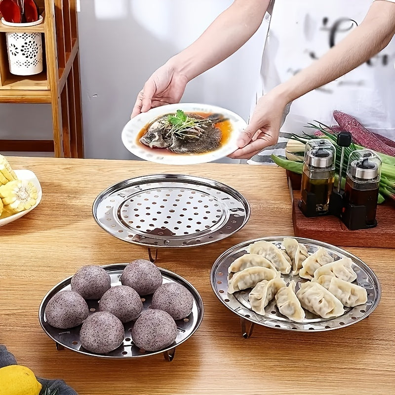 1pc Stainless Steel Steam Tray Thickened Non-Magnetic Steamed Bun Tripod