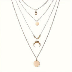 Bohemian Style Moon Golden Multilayer Necklace