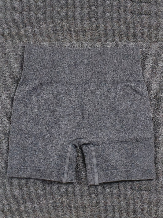 Seamless Hip Lifting Yoga Sports Shorts Wide Waistband Biker Shorts