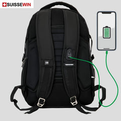 SUISSEWIN Men's Backpack Large Capacity Bookbag Travel Bag