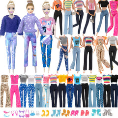 11.5" Doll Clothes Set - Tops, Pants, Accessories