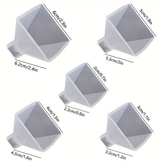 5pcs Pyramid Resin Casting Silicone Jewelry Molds Set for Resin Crafts
