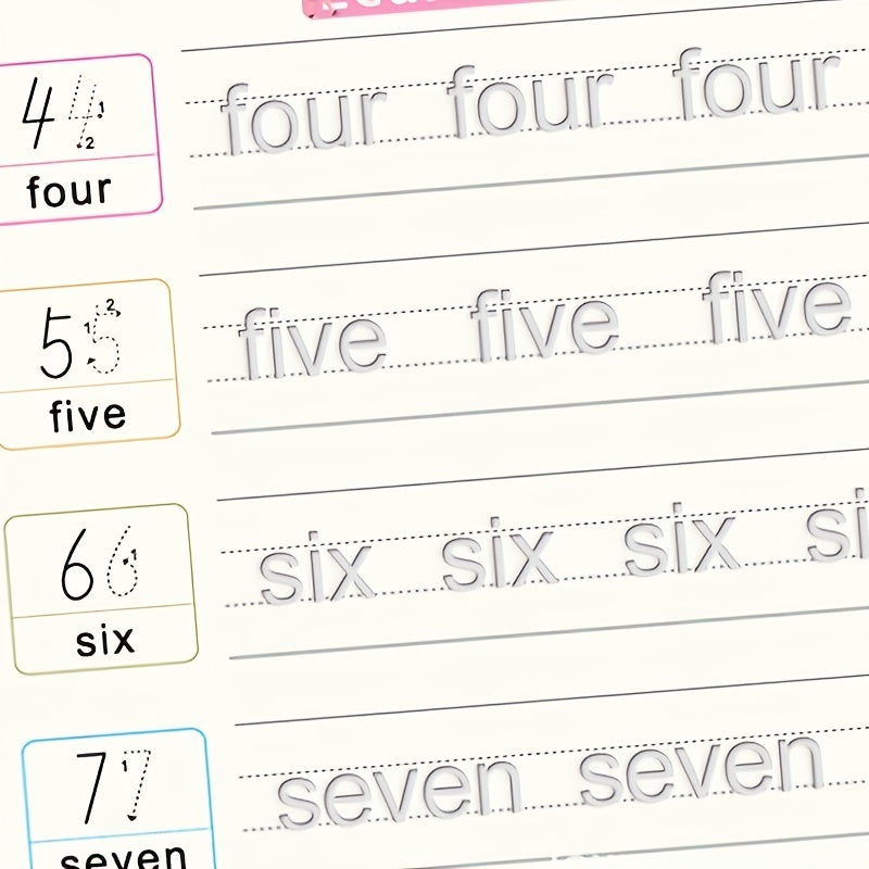 4pcs Reusable Children's Handwriting Workbook Set with Pen & Refills
