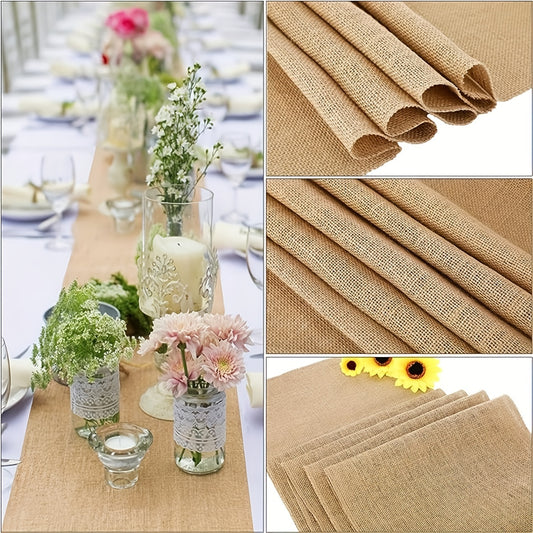 1pc Jute Table Runner Wedding Party Burlap Table Runner Natural Jute Table Cloth