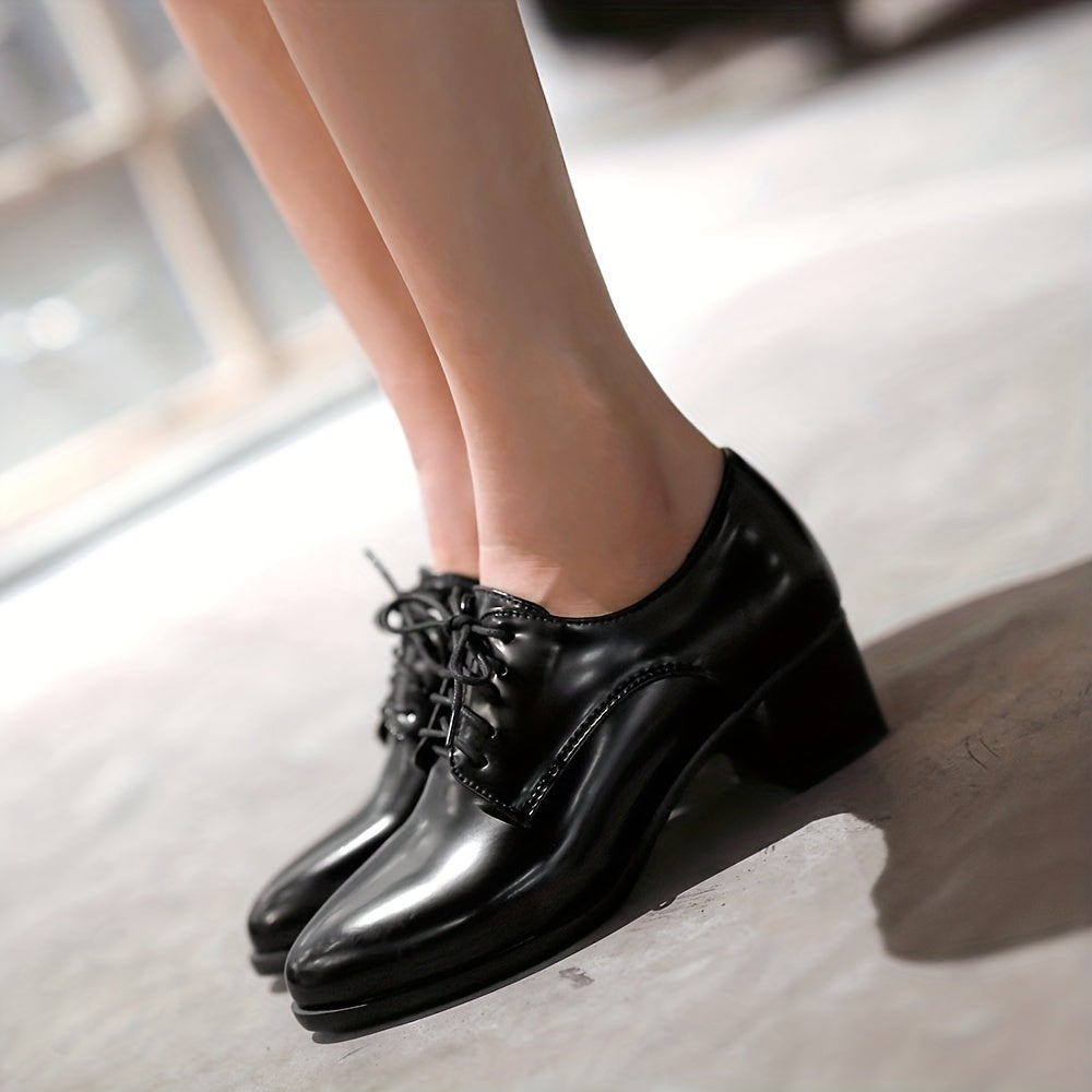 Women's Mid Heel Lace Up Office Court Pumps