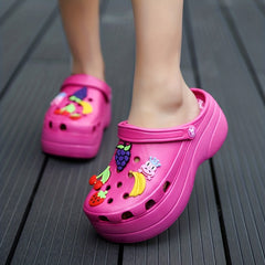 Women's Fruit Platform Clogs Chunky Heel Anti-skid Shoes