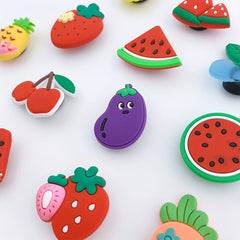 12pcs Cartoon Fruit Shoe Charm Strawberry Clogs DIY Decoration