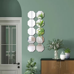 2pcs Acrylic Mirror Wall Stickers - Home Decor, Self Adhesive