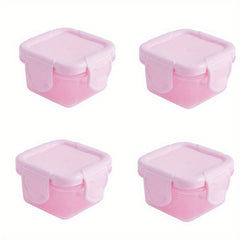 4pcs Mini Food Storage Container Leakproof Lid 60ml