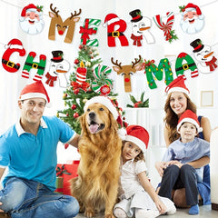 Christmas Letter Banner Xmas Party Decoration Paper Garland Year Gift