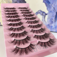 10 Pairs Faux Mink Hair False Eyelashes 3D Realistic Thick for Parties