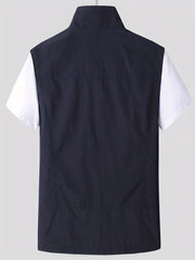 Men's Zipper Pockets Cargo Vest for Outdoor Activities