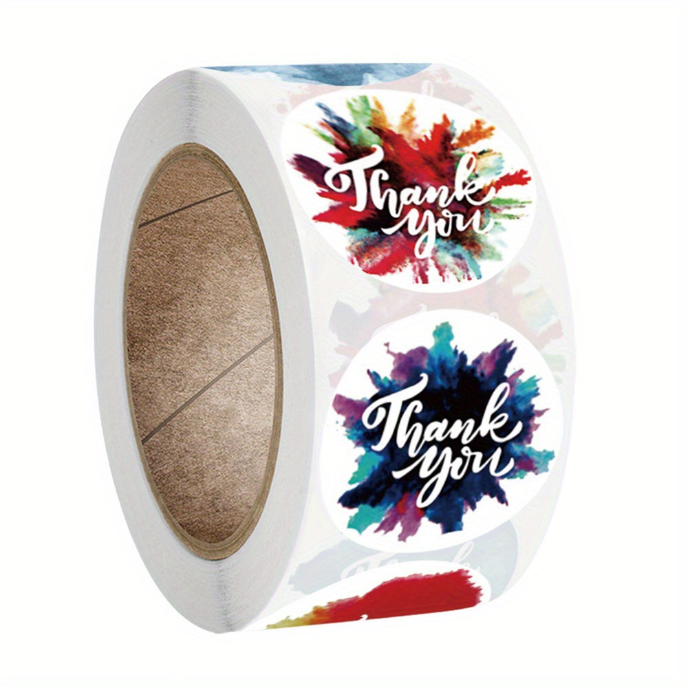 500pcs Round Floral Thank You Stickers Wedding Favors Envelope Seal Labels