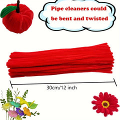 201 Pipe Cleaners Set Red Chenille Stems w/ Craft Tutorial