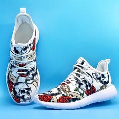 Men's Skull Print Lightweight Running Shoes Soft Sole Non slip Sneakers