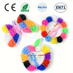 Halloween Party Rainbow Rubber Band Braided Leather Bracelet Set