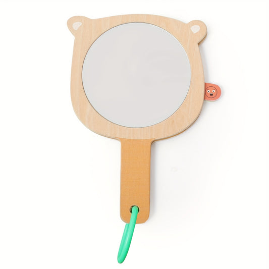 Wooden Mirror Toy with Animal Faces - Cognitive Development Gift