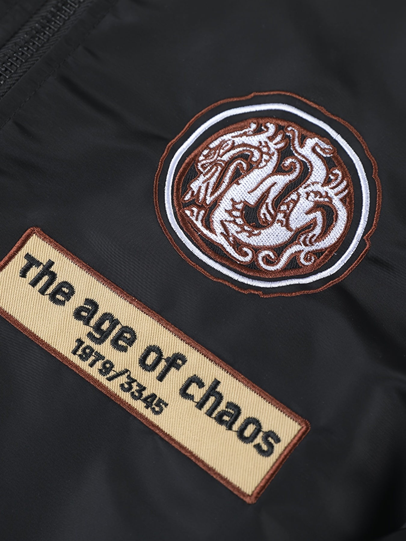 Embroidered Men's Slim Fit Sports Jacket Windproof Motorcycle Jacket
