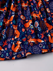 Toddler Girls Long Sleeve Cartoon Fox Stretch Dress