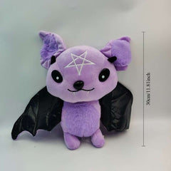 Gothic Rock Plush Bat & Purple Halloween Toy