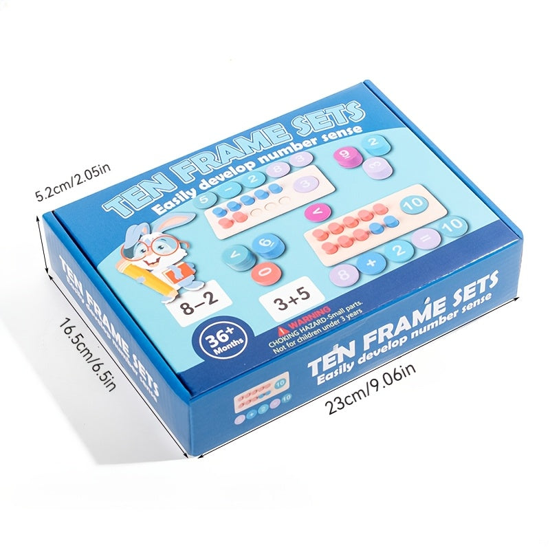 Wooden Ten Frame Math Set for Dual Player Number Learning