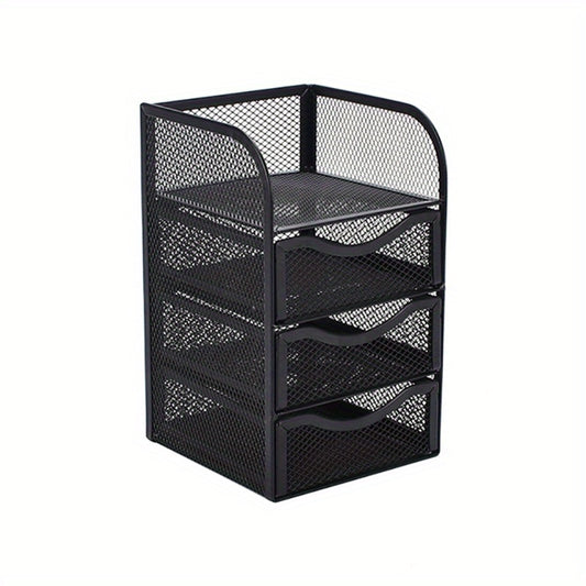 Mesh Desk Organizer Drawer File Letter Tray Office Storage Vanity File