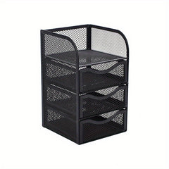 Mesh Desk Organizer Drawer File Letter Tray Office Storage Vanity File