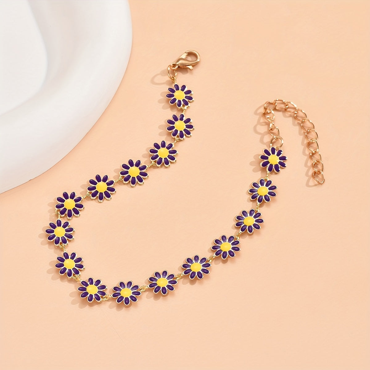 Women's Small Dropping Oil Flower Anklet Beach Jewelry