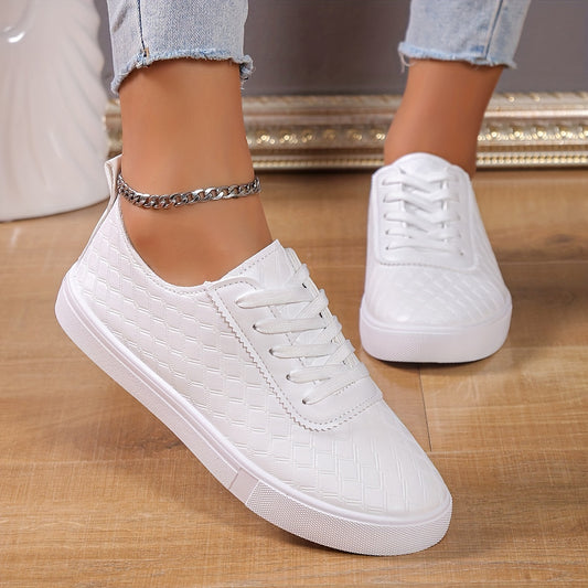 Women's Plaid Lace-Up Low Top Sneakers