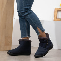 Fur Lined Thermal Winter Boots Side Zipper Warm Snow Boots