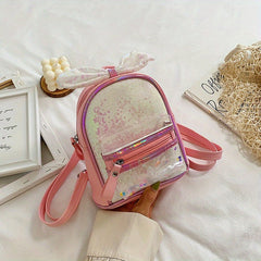 Sequin Princess Backpack with Bow Decoration
