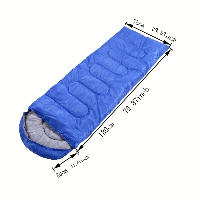 Thickened Camping Sleeping Bag with Hat for Outdoor Activities