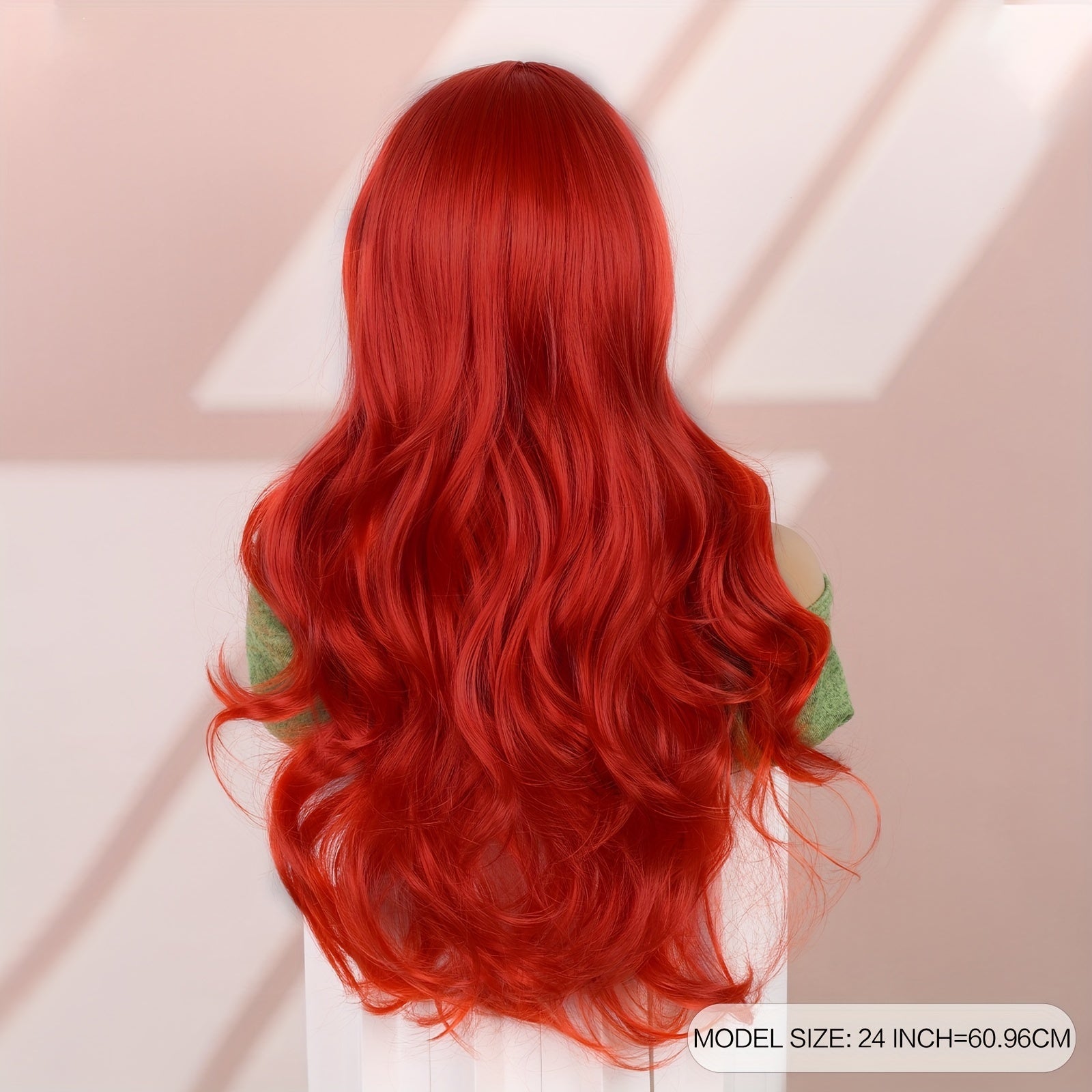 60 96 Cm Long Wavy Wine Red Cosplay Wig Heat Resistant Synthetic Wig