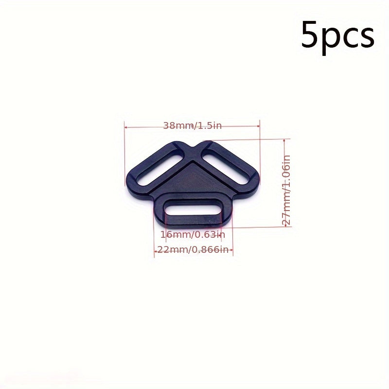 5pc Plastic Triangle Buckle Chest Strap Adjustment Buckle