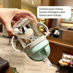 Outdoor Sports Water Cup Straw Cup with Scale