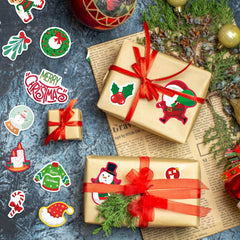Christmas Sticker Pack Non-Repeating Holiday Designs Self-Adhesive Decals